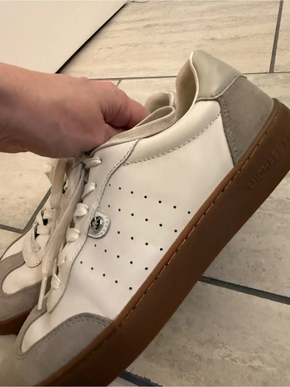 Michael Kors Leather & Suede Court Sneakers | Scotty | Gum Sole | Women’s Size 8